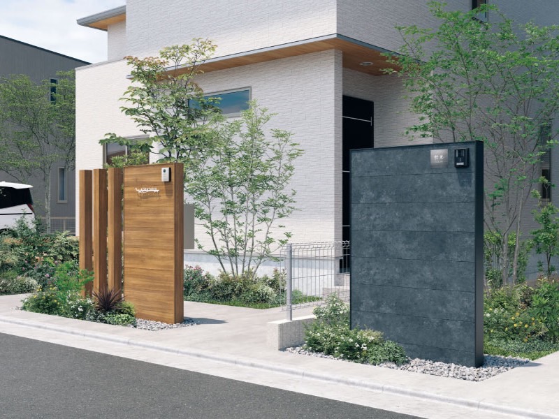 三協アルミ　X.スタイル　門袖　バリエーション【外構エクステリア商品】|サムネイル　三協アルミ　モダン　おしゃれ　エクステリア　愛知・名古屋の外構専門店パートナーホームのエクステリア　製品一覧　X.スタイル（クロス.スタイル）　門袖　|パートナーホーム