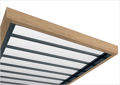 三協アルミ　モダン　おしゃれ　エクステリア　愛知・名古屋の外構専門店パートナーホームのエクステリア　製品一覧　X.スタイル（クロス.スタイル）　カーポート　木調屋根枠|パートナーホーム