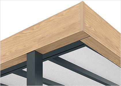 三協アルミ　モダン　おしゃれ　エクステリア　愛知・名古屋の外構専門店パートナーホームのエクステリア　製品一覧　X.スタイル（クロス.スタイル）　マルチルーフ　ボルトが見えない美しい連結部|パートナーホーム