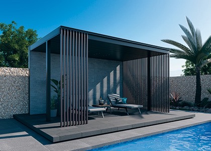 三協アルミ　モダン　おしゃれ　エクステリア　愛知・名古屋の外構専門店パートナーホームのエクステリア　製品一覧　X.スタイル（クロス.スタイル）　ガーデンルーム　デザイン格子 ※画像は「テラス」です。 使い勝手に合わせて自在に組み合わせが可能。|パートナーホーム