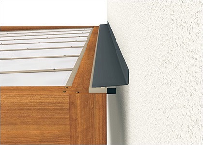 テラス　三協アルミ　モダン　おしゃれ　エクステリア　愛知・名古屋の外構専門店パートナーホームのエクステリア　製品一覧　X.スタイル（クロス.スタイル）　ガーデンルーム　本体取付仕様|パートナーホーム