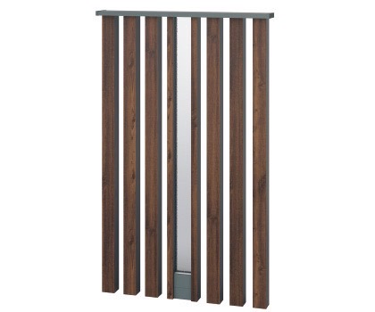 三協アルミ　モダン　おしゃれ　エクステリア　愛知・名古屋の外構専門店パートナーホームのエクステリア　製品一覧　門まわり装飾　マクリズム　枕木材＋ガラスパネル＋枕木連結カバー|パートナーホーム