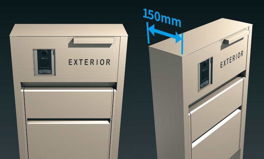 三協アルミ　モダン　おしゃれ　エクステリア　愛知・名古屋の外構専門店パートナーホームのエクステリア　製品一覧　機能ポール　スララ　スリムなスタイル 奥行わずか150mmの洗練されたスリムなスタイル ※照明カバーを含めると170mmとなります|パートナーホーム