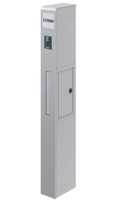 三協アルミ　モダン　おしゃれ　エクステリア　愛知・名古屋の外構専門店パートナーホームのエクステリア　製品一覧　機能ポール モデアⅡ　照明内蔵タイプ ポスト前入れ横出しタイプ|パートナーホーム