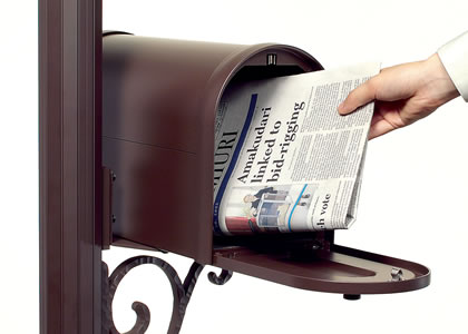 三協アルミ　モダン　おしゃれ　エクステリア　愛知・名古屋の外構専門店パートナーホームのエクステリア　製品一覧　機能ポール　エレニー　ポスト〈側面設置タイプ〉|パートナーホーム