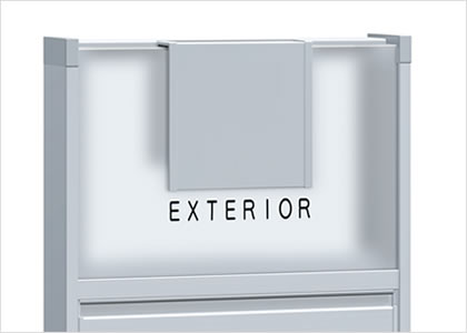 三協アルミ　モダン　おしゃれ　エクステリア　愛知・名古屋の外構専門店パートナーホームのエクステリア　製品一覧　機能ポール　スリムモダン　目隠しカバー インターホンを取り付けない場合に使用するカバーです。 ●当社推奨品以外のテレビインターホン・インターホンを取り付ける場合は、目隠しカバーの上に取り付ける外付け仕様になります。|パートナーホーム