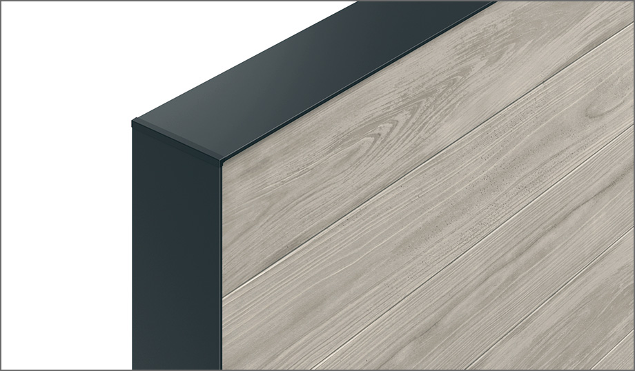 三協アルミ　モダン　おしゃれ　エクステリア　愛知・名古屋の外構専門店パートナーホームのエクステリア　製品一覧　門まわり装飾　みられ／MIRARE　枠材枠材 壁材の自然素材柄の印象を損なわないよう、たて・横ともに10mmのスリムな枠材で、形材色はプランに合わせ4色からお選びいただけます。 壁材の自然素材柄の印象を損なわないよう、たて・横ともに10mmのスリムな枠材で、形材色はプランに合わせ4色からお選びいただけます。|パートナーホーム