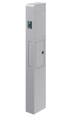 三協アルミ　モダン　おしゃれ　エクステリア　愛知・名古屋の外構専門店パートナーホームのエクステリア　製品一覧　機能ポール モデアⅡ　照明なしタイプ ポスト前入れ横出しタイプ|パートナーホーム