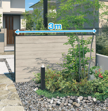 三協アルミ　モダン　おしゃれ　エクステリア　愛知・名古屋の外構専門店パートナーホームのエクステリア　製品一覧　門まわり装飾　みられ／MIRARE　目隠し壁タイプ 門塀・目隠し塀として使用できます。|パートナーホーム