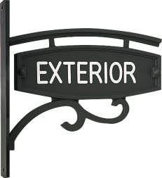 三協アルミ　表札　モダン　おしゃれ　エクステリア　愛知・名古屋の外構専門店パートナーホームのエクステリア　製品一覧　アルミ鋳物　スクエアタイプ　ラウンド横付けタイプ　RSIN-S2　アートブラック（KA）|パートナーホーム