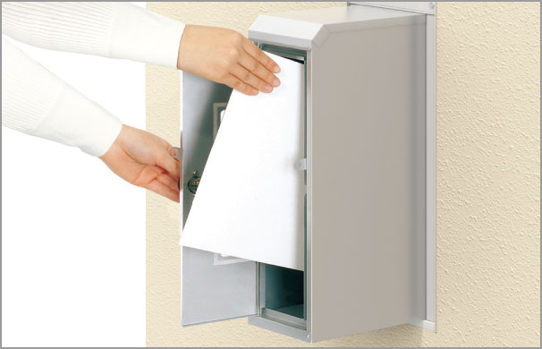 三協アルミ　モダン　おしゃれ　エクステリア　愛知・名古屋の外構専門店パートナーホームのエクステリア　製品一覧　ポスト機能ユニット　設置状況に応じて開き勝手の変更が可能 取り付ける場所に応じて開き勝手（工場出荷時は、右吊元開き）の変更もできます。|パートナーホーム