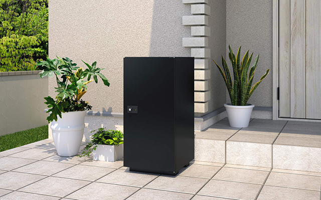 据え置きタイプ 三協アルミ　モダン　おしゃれ　エクステリア　愛知・名古屋の外構専門店パートナーホームのエクステリア　製品一覧　宅配ボックス フレムスLight（ライト）S型　|パートナーホーム