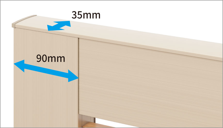 扉厚35mmのスリムな意匠を実現 たて框は細くシンプルな形状で、扉上部は笠木を通すことでよりすっきりとフラットな意匠を際立たせます。　三協アルミ　門扉　モダン　おしゃれ　エクステリア　愛知・名古屋の外構専門店パートナーホームのエクステリア　製品一覧　|パートナーホーム