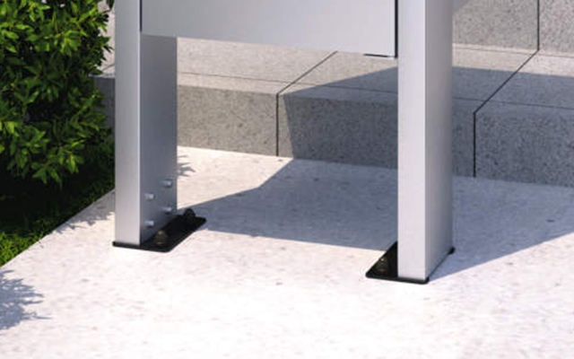 ポール建てタイプ（ポールベースプレートタイプ） 三協アルミ　モダン　おしゃれ　エクステリア　愛知・名古屋の外構専門店パートナーホームのエクステリア　製品一覧　宅配ボックス フレムスLight（ライト）S型　|パートナーホーム