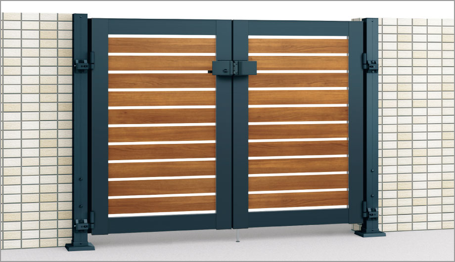 柱の埋め込みが不要なベースプレート門柱にも対応 壁付け門柱や金具では対応することができない場所でも、ベースプレート部品を使って取り付けできます。リフォームにもおすすめです。　三協アルミ　門扉　モダン　おしゃれ　エクステリア　愛知・名古屋の外構専門店パートナーホームのエクステリア　製品一覧　|パートナーホーム