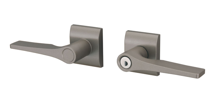 内蔵錠 錠機能部を框内に納め、デザイン性・操作性を向上させたスタイリッシュでお求めやすい価格の錠前 ●レバーを押し下げて扉を開きます。 ●「ディンプル錠」「着脱式ツマミサムターン」を採用しています。　三協アルミ　門扉　モダン　おしゃれ　エクステリア　愛知・名古屋の外構専門店パートナーホームのエクステリア　製品一覧　|パートナーホーム