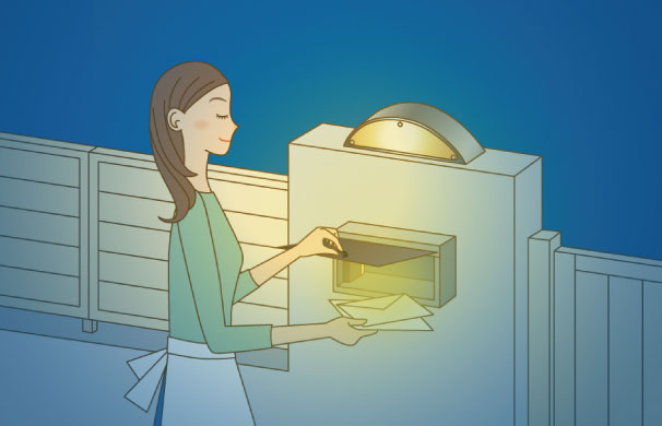 三協アルミ　モダン　おしゃれ　エクステリア　愛知・名古屋の外構専門店パートナーホームのエクステリア　製品一覧　ポスト機能ユニット　ポストライト 取り出し口を開くとポスト内部が点灯するポストライトの取り付けも可能です。|パートナーホーム