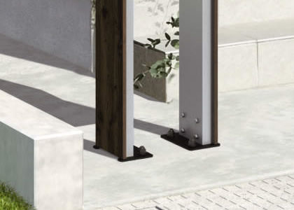 三協アルミ　モダン　おしゃれ　エクステリア　愛知・名古屋の外構専門店パートナーホームのエクステリア　製品一覧　宅配ボックス　フレムスClassic（クラシック）　ポールベースプレートタイプ|パートナーホーム