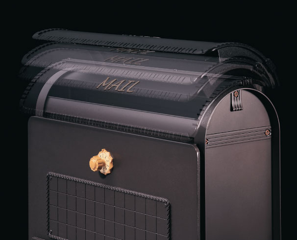 安全性に配慮 受け口は音鳴りがしないように、ゆっくりと閉まります。　三協アルミ　モダン　おしゃれ　エクステリア　愛知・名古屋の外構専門店パートナーホームのエクステリア　製品一覧　ポスト　ＳＷＤ型　|パートナーホーム