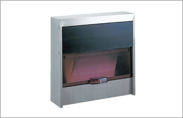 OS-1W型：裏蓋（取り出し口） 前入れ後出しタイプです。 裏蓋は半透明のポリカーボネート製ですので、蓋をあけずに郵便物の確認ができます。 ※メール便には対応できません。　三協アルミ　モダン　おしゃれ　エクステリア　愛知・名古屋の外構専門店パートナーホームのエクステリア　製品一覧　ポスト　ＯＳ型　|パートナーホーム