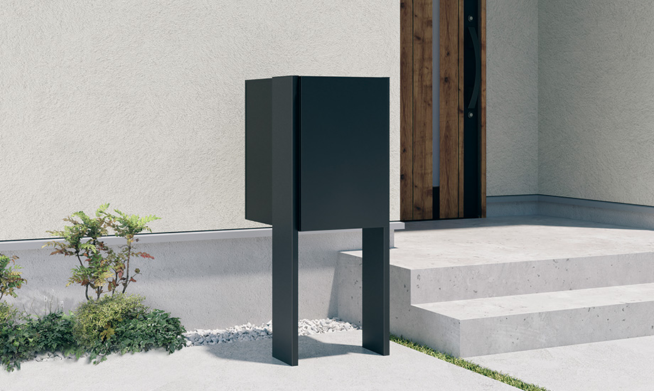 三協アルミ　モダン　おしゃれ　エクステリア　愛知・名古屋の外構専門店パートナーホームのエクステリア　製品一覧　宅配ポスト　フレムスBasic　ポール埋め込みタイプ|パートナーホーム