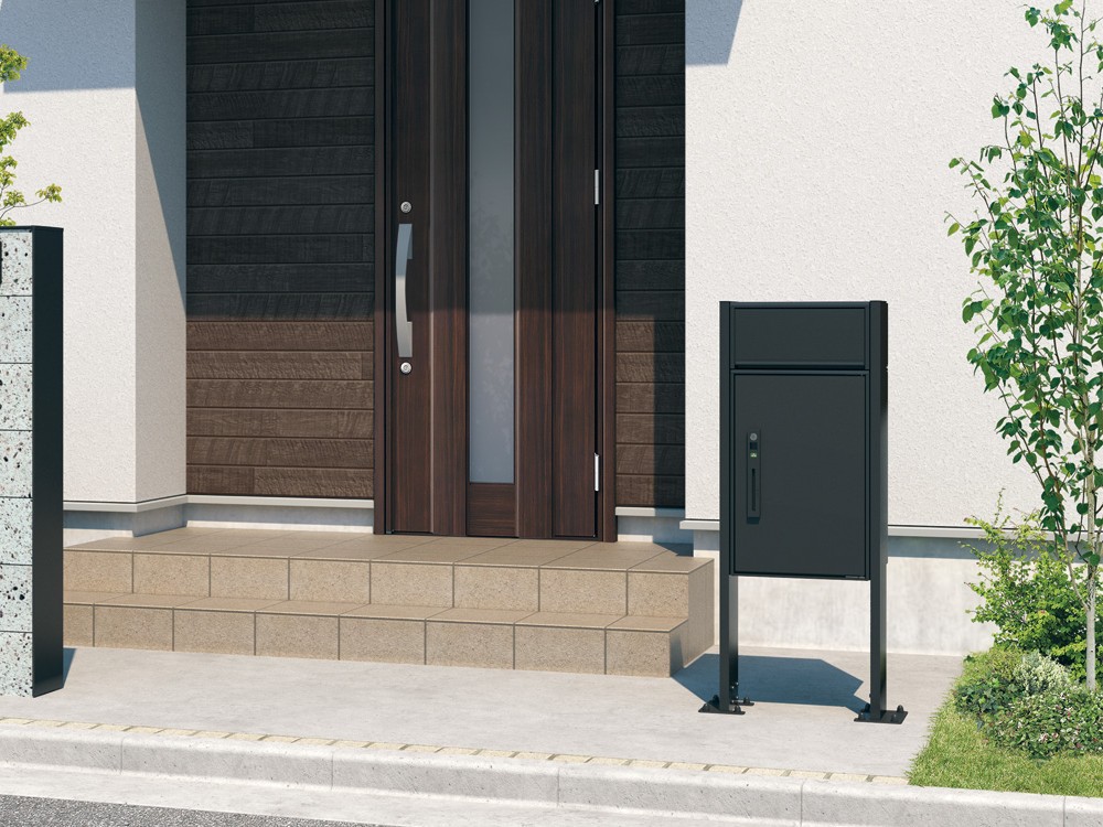 三協アルミ　宅配ボックス　フレムスLight（ライト）P型【外構エクステリア商品】|三協アルミ　モダン　おしゃれ　エクステリア　愛知・名古屋の外構専門店パートナーホームのエクステリア　製品一覧　宅配ボックス　フレムスLight（ライト）P型　ポスト付きタイプ（ミドルタイプ）サムネイル|パートナーホーム