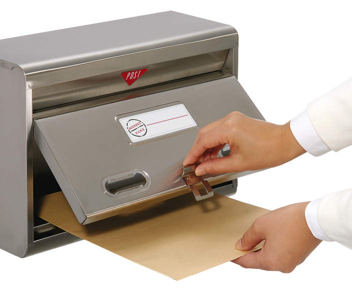 前入れ後出しタイプ　裏面（受け口）　三協アルミ　モダン　おしゃれ　エクステリア　愛知・名古屋の外構専門店パートナーホームのエクステリア　製品一覧　ポスト　 SWS型　|パートナーホーム