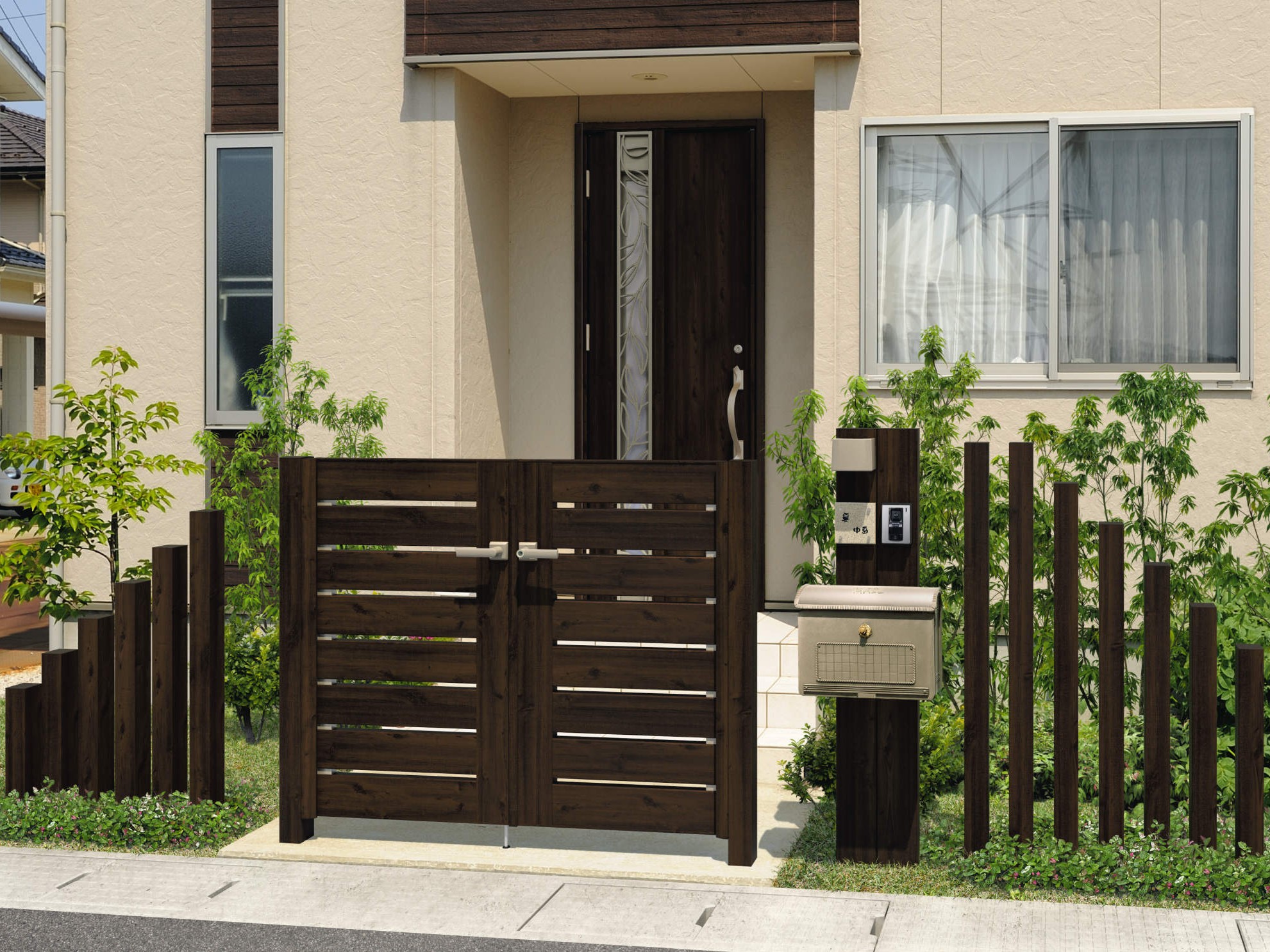 三協アルミ　フレイナ　Y1型・Y2型【外構エクステリア商品】|サムネイル　Y1型　三協アルミ　門扉　モダン　おしゃれ　エクステリア　愛知・名古屋の外構専門店パートナーホームのエクステリア　製品一覧　形材門扉　フレイナ　|パートナーホーム