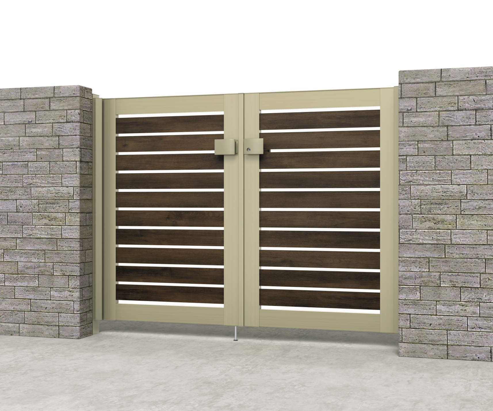 Y3型　三協アルミ　門扉　モダン　おしゃれ　エクステリア　愛知・名古屋の外構専門店パートナーホームのエクステリア　製品一覧　シャトレナⅡ　トラッドオーク・アーバングレー（FAU）|パートナーホーム