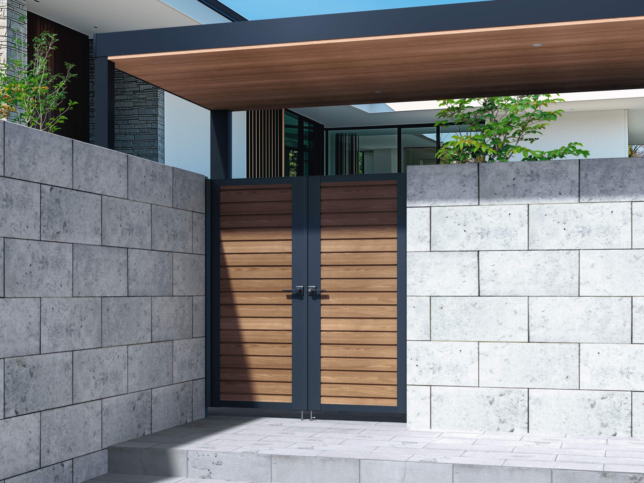 三協アルミ　シャトレナⅡハイタイプ　バリエーション【外構エクステリア商品】|三協アルミ　門扉　モダン　おしゃれ　エクステリア　愛知・名古屋の外構専門店パートナーホームのエクステリア　製品一覧　シャトレナⅡハイタイプ　サムネイル　|パートナーホーム