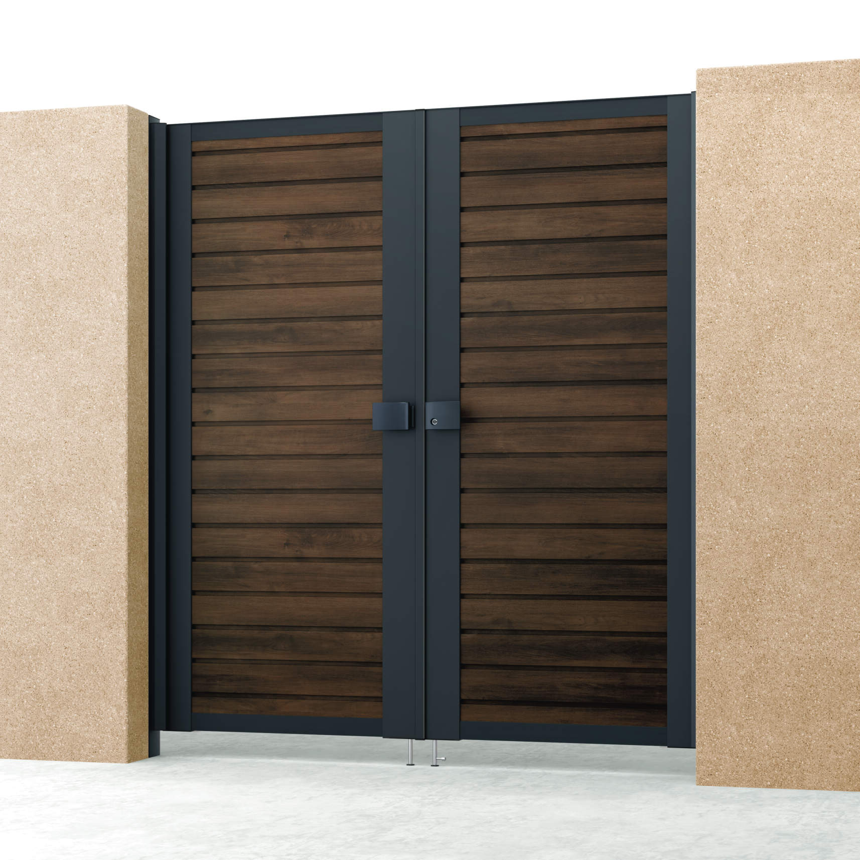 トラッドオーク・ブラック（FAK）　三協アルミ　門扉　モダン　おしゃれ　エクステリア　愛知・名古屋の外構専門店パートナーホームのエクステリア　製品一覧　シャトレナⅡハイタイプ　YMH型　|パートナーホーム