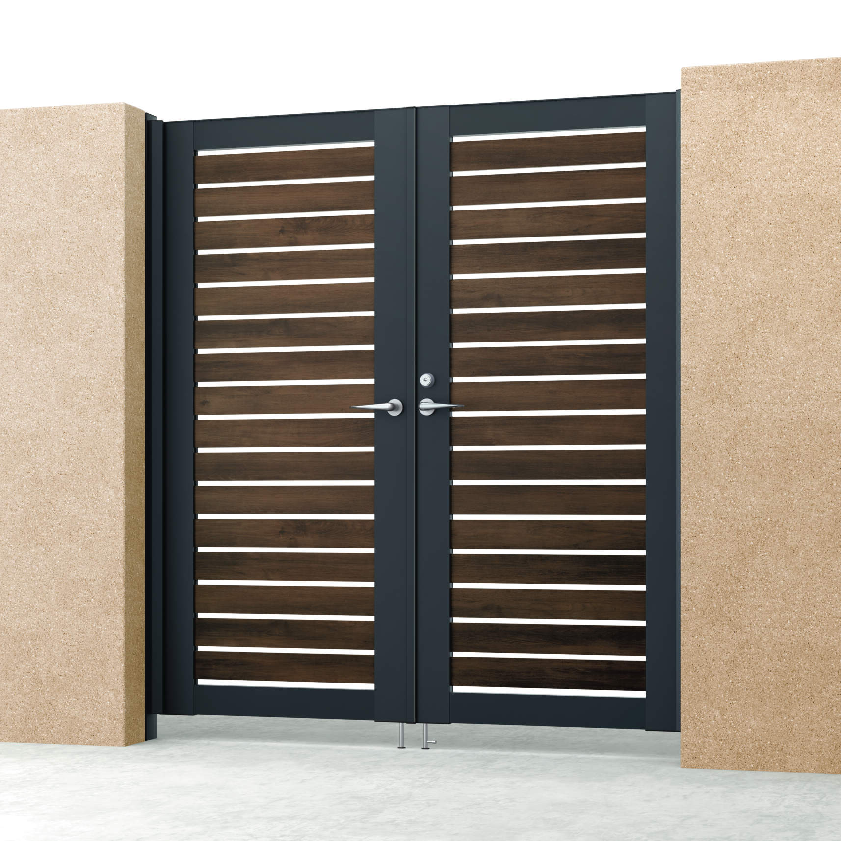 トラッドオーク・ブラック（FAK）　三協アルミ　門扉　モダン　おしゃれ　エクステリア　愛知・名古屋の外構専門店パートナーホームのエクステリア　製品一覧　シャトレナⅡハイタイプ　Y3HM型　|パートナーホーム