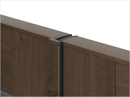 三協アルミ　門扉　モダン　おしゃれ　エクステリア　愛知・名古屋の外構専門店パートナーホームのエクステリア　製品一覧　形材門扉　フレイナ　錠側すき間ガード 門扉のすき間を隠します。|パートナーホーム