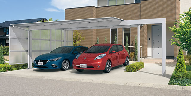 三協アルミ　カーポート　モダン　おしゃれ　エクステリア　愛知・名古屋の外構専門店パートナーホームのエクステリア　製品一覧　スカイリード　延長梁|パートナーホーム