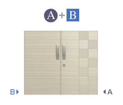 三協アルミ　門扉　モダン　おしゃれ　エクステリア　愛知・名古屋の外構専門店パートナーホームのエクステリア　製品一覧　形材門扉　リフレア　2型　A＋B|パートナーホーム