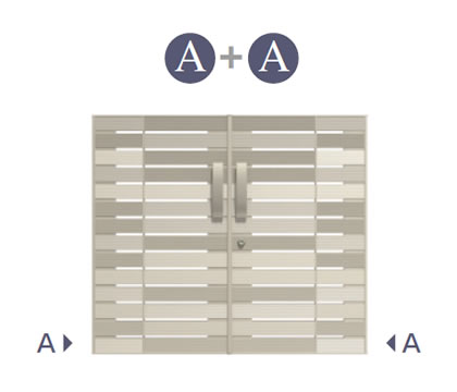 三協アルミ　門扉　モダン　おしゃれ　エクステリア　愛知・名古屋の外構専門店パートナーホームのエクステリア　製品一覧　形材門扉　リフレア　3型　A＋A|パートナーホーム
