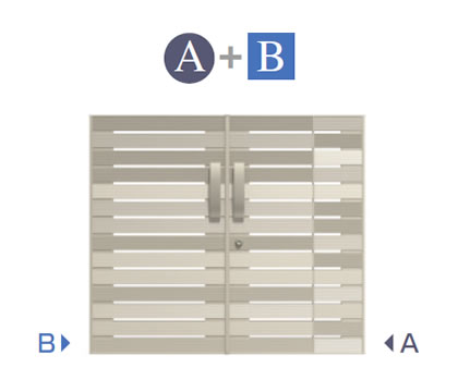 三協アルミ　門扉　モダン　おしゃれ　エクステリア　愛知・名古屋の外構専門店パートナーホームのエクステリア　製品一覧　形材門扉　リフレア　3型　A＋B|パートナーホーム