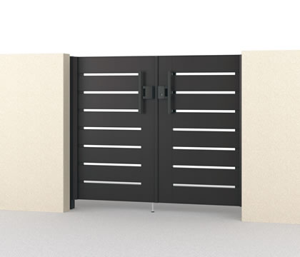 三協アルミ　門扉　モダン　おしゃれ　エクステリア　愛知・名古屋の外構専門店パートナーホームのエクステリア　製品一覧　形材門扉　フレイナ　Y1型|パートナーホーム