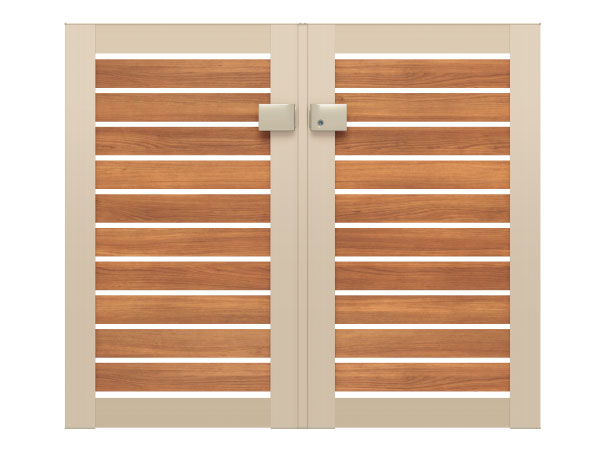 三協アルミ　門扉　モダン　おしゃれ　エクステリア　愛知・名古屋の外構専門店パートナーホームのエクステリア　製品一覧　シャトレナⅡ　Y3型（横板格子）|パートナーホーム