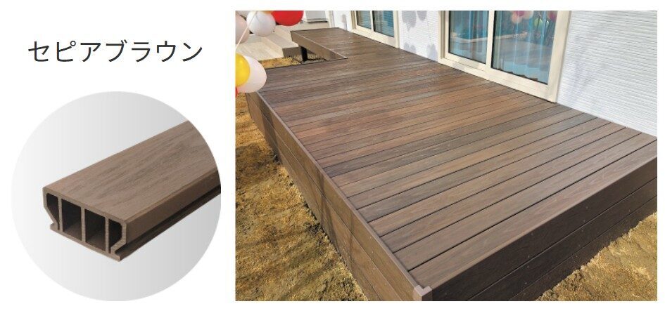 タカショー　ウッドデッキ　モダン　おしゃれ　エクステリア　愛知・名古屋の外構専門店パートナーホームのエクステリア　製品一覧　エバーエコウッド リアル　|パートナーホーム