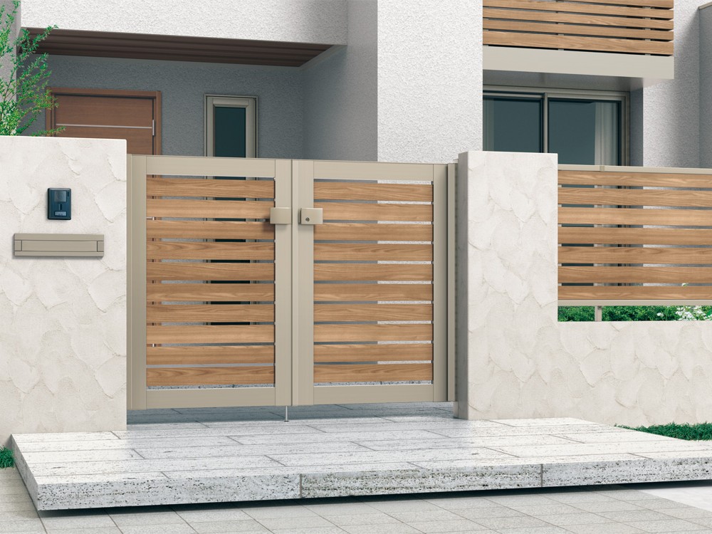 三協アルミ　シャトレナⅡ　バリエーション【外構エクステリア商品】|三協アルミ　門扉　モダン　おしゃれ　エクステリア　愛知・名古屋の外構専門店パートナーホームのエクステリア　製品一覧　シャトレナⅡ　Y3型（横板格子）サムネイル|パートナーホーム