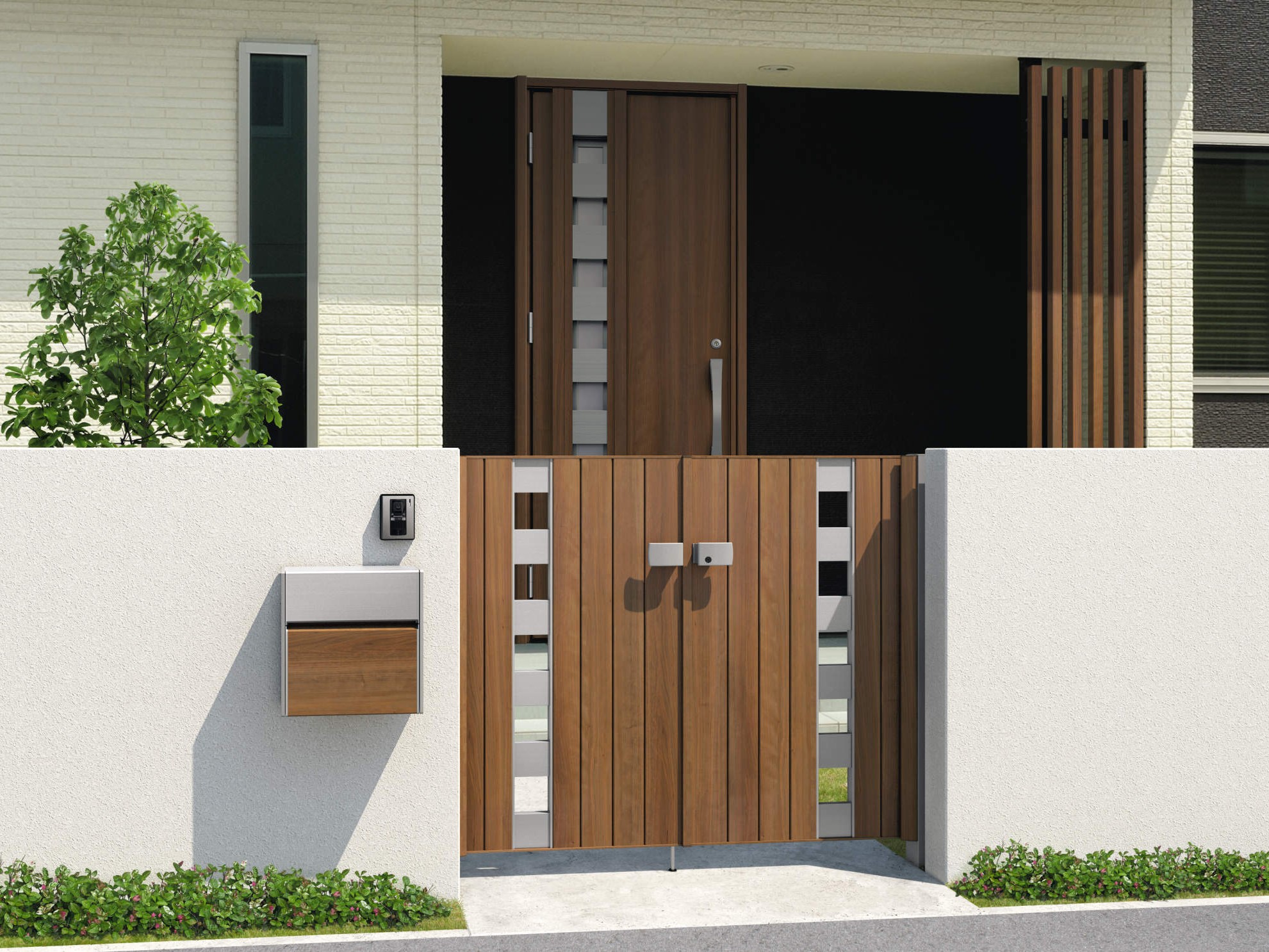 三協アルミ　フレイナ　TM型・SW型【外構エクステリア商品】|サムネイル　三協アルミ　門扉　モダン　おしゃれ　エクステリア　愛知・名古屋の外構専門店パートナーホームのエクステリア　製品一覧　形材門扉　フレイナ　SW型　|パートナーホーム