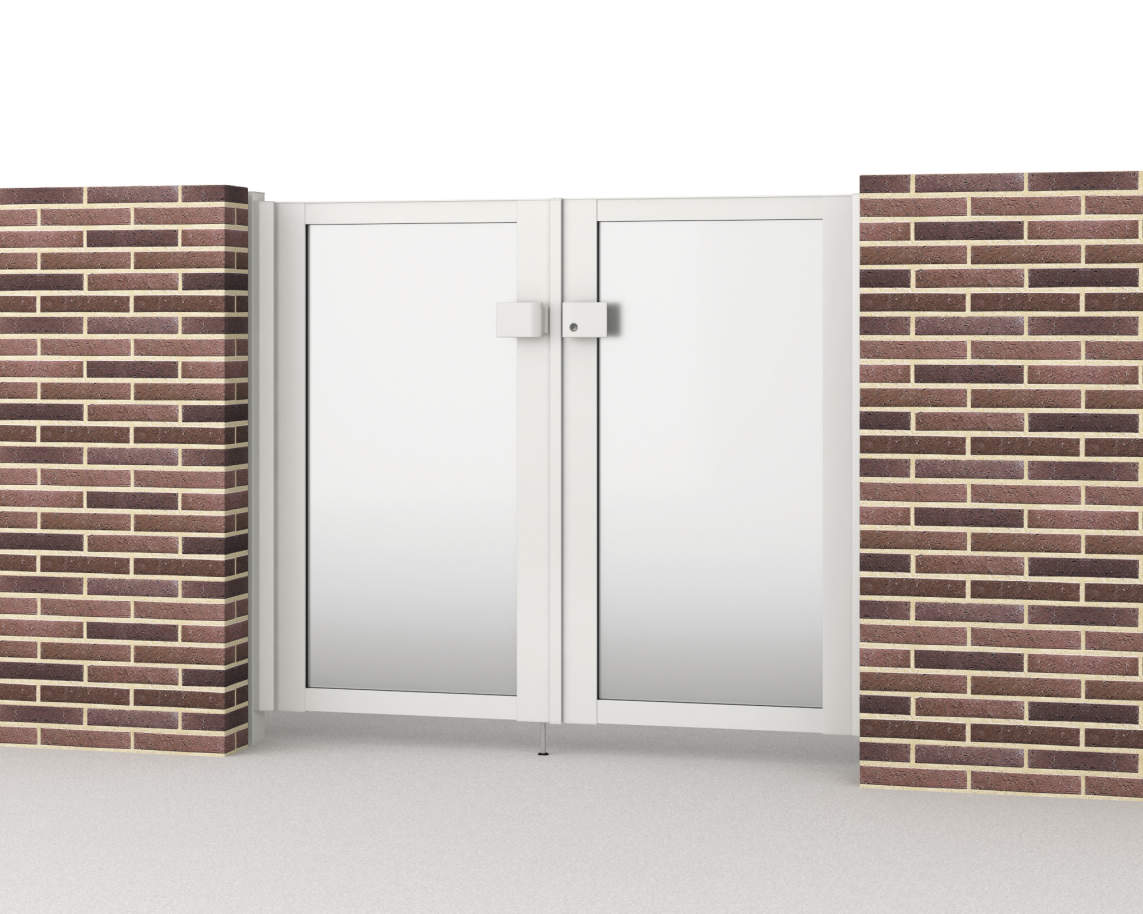 0712/すき間ガード（吊元側）/ホワイト（WH）　三協アルミ　門扉　モダン　おしゃれ　エクステリア　愛知・名古屋の外構専門店パートナーホームのエクステリア　製品一覧　形材門扉　レジリア　SP型（採光パネル）|パートナーホーム