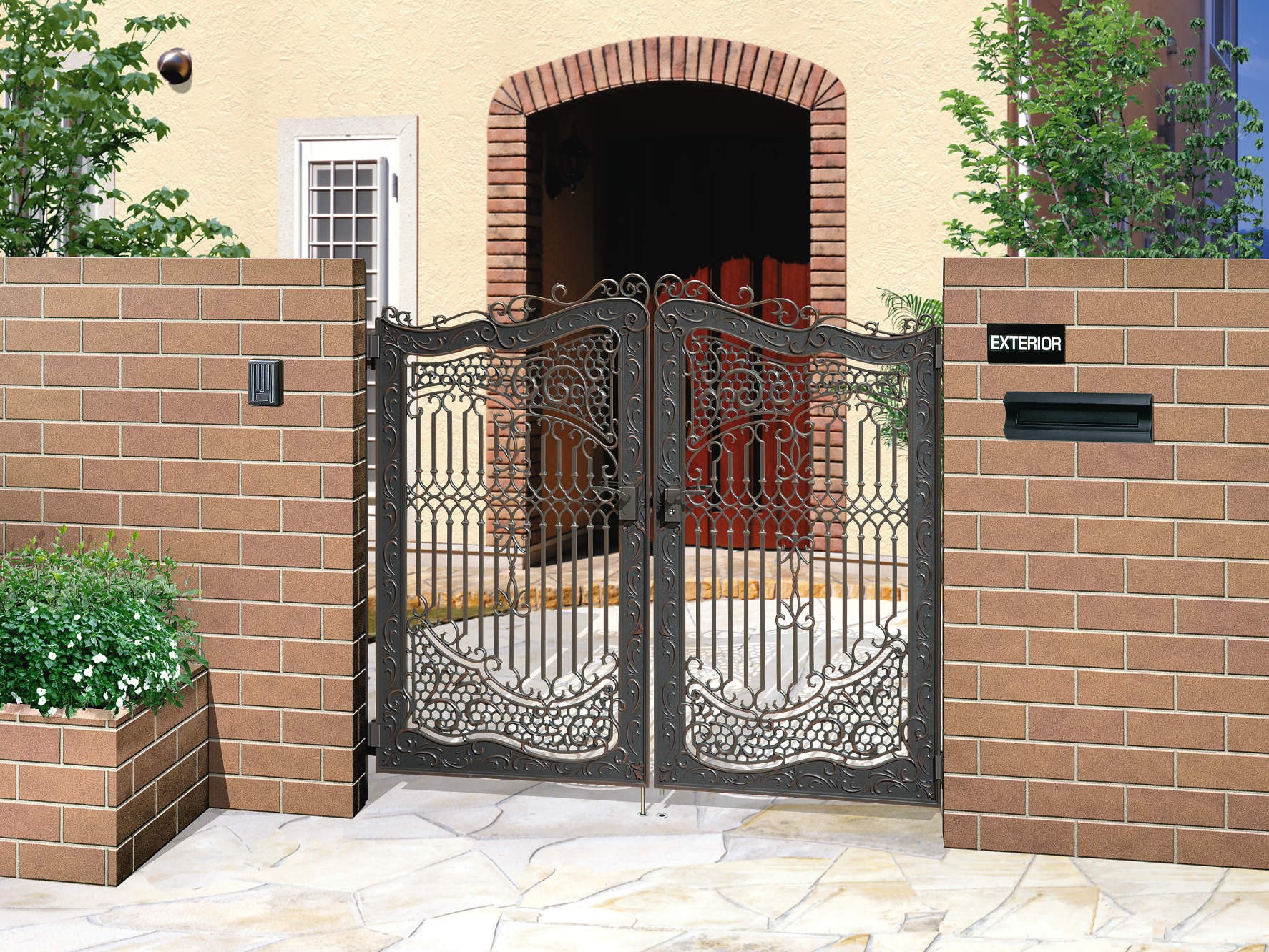 三協アルミ　鋳物門扉　ビアンベール【外構エクステリア商品】|三協アルミ　門まわり　モダン　おしゃれ　エクステリア　愛知・名古屋の外構専門店パートナーホームのエクステリア　製品一覧　鋳物門扉　ビアンベール|パートナーホーム