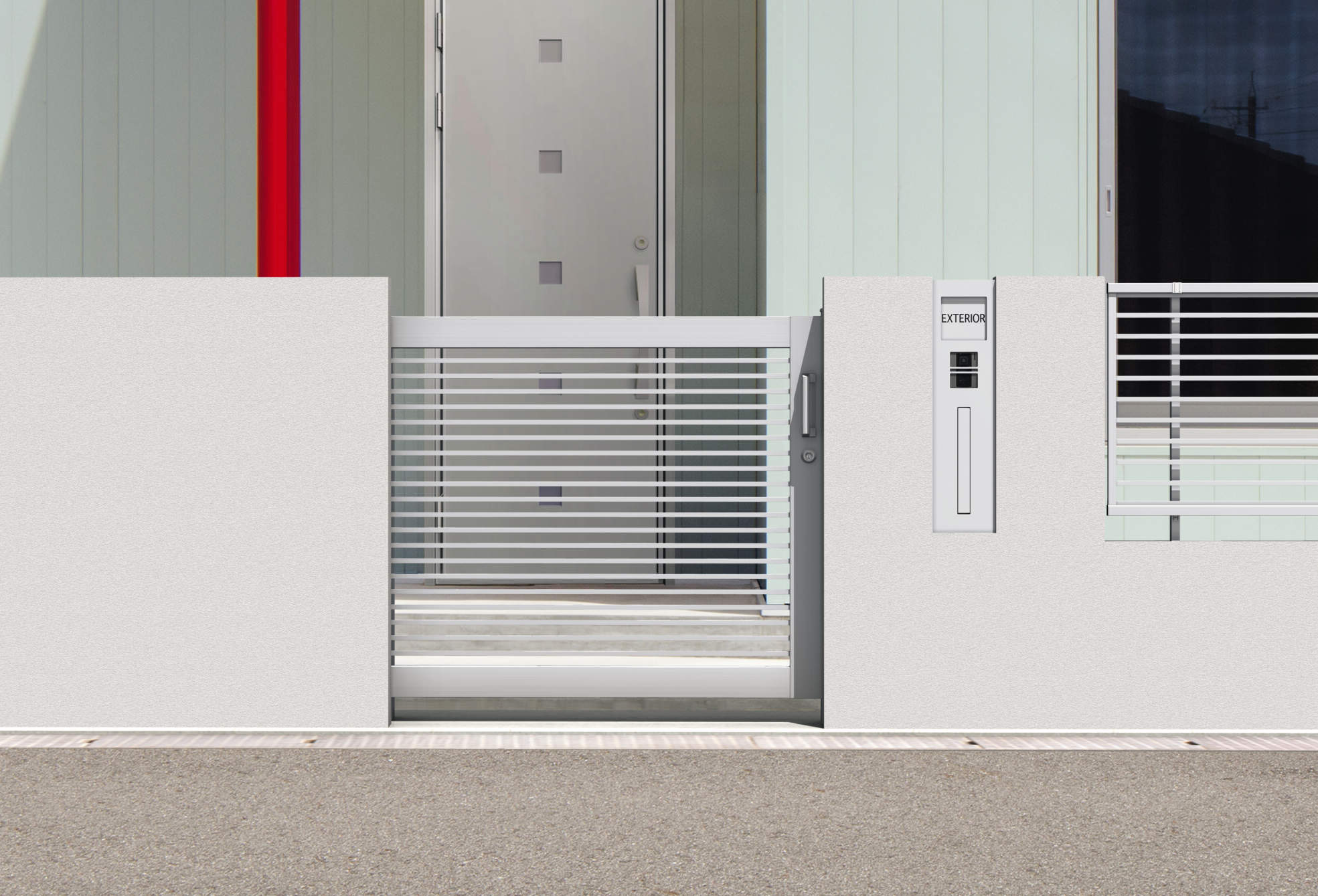 SRN-1　サンシルバー（SLC）　三協アルミ　門まわり　モダン　おしゃれ　エクステリア　愛知・名古屋の外構専門店パートナーホームのエクステリア　製品一覧　スライド門扉　レナード　|パートナーホーム