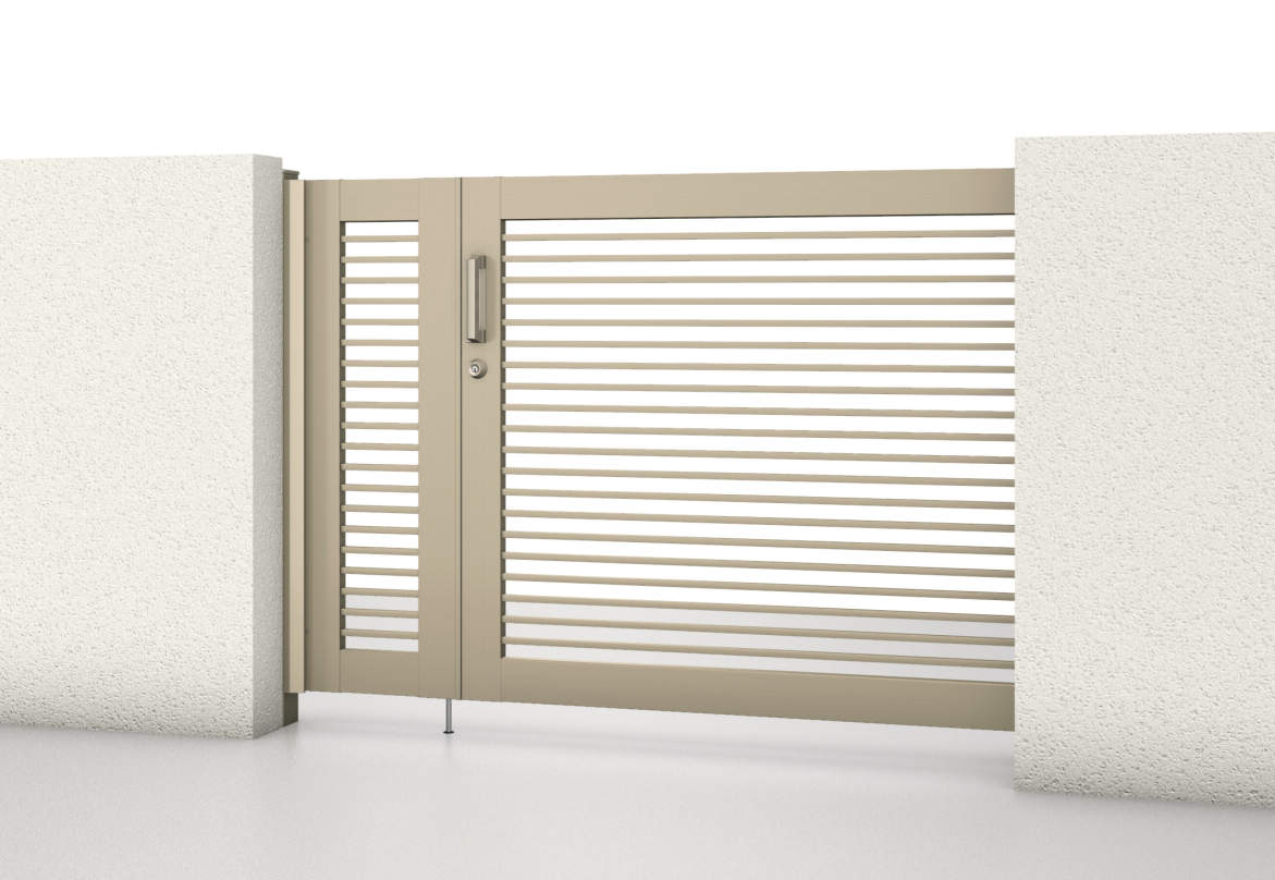 三協アルミ　門まわり　モダン　おしゃれ　エクステリア　愛知・名古屋の外構専門店パートナーホームのエクステリア　製品一覧　スライド門扉　レナード　|パートナーホーム