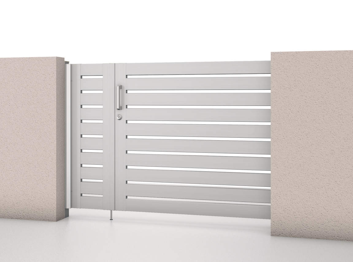 サンシルバー（SLC）　SRN-3　三協アルミ　門まわり　モダン　おしゃれ　エクステリア　愛知・名古屋の外構専門店パートナーホームのエクステリア　製品一覧　スライド門扉　レナード　|パートナーホーム