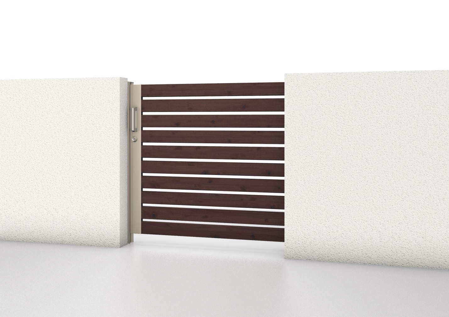 トラッドオーク・アーバングレー（FAU）　SRN-M3　三協アルミ　門まわり　モダン　おしゃれ　エクステリア　愛知・名古屋の外構専門店パートナーホームのエクステリア　製品一覧　スライド門扉　レナード　|パートナーホーム