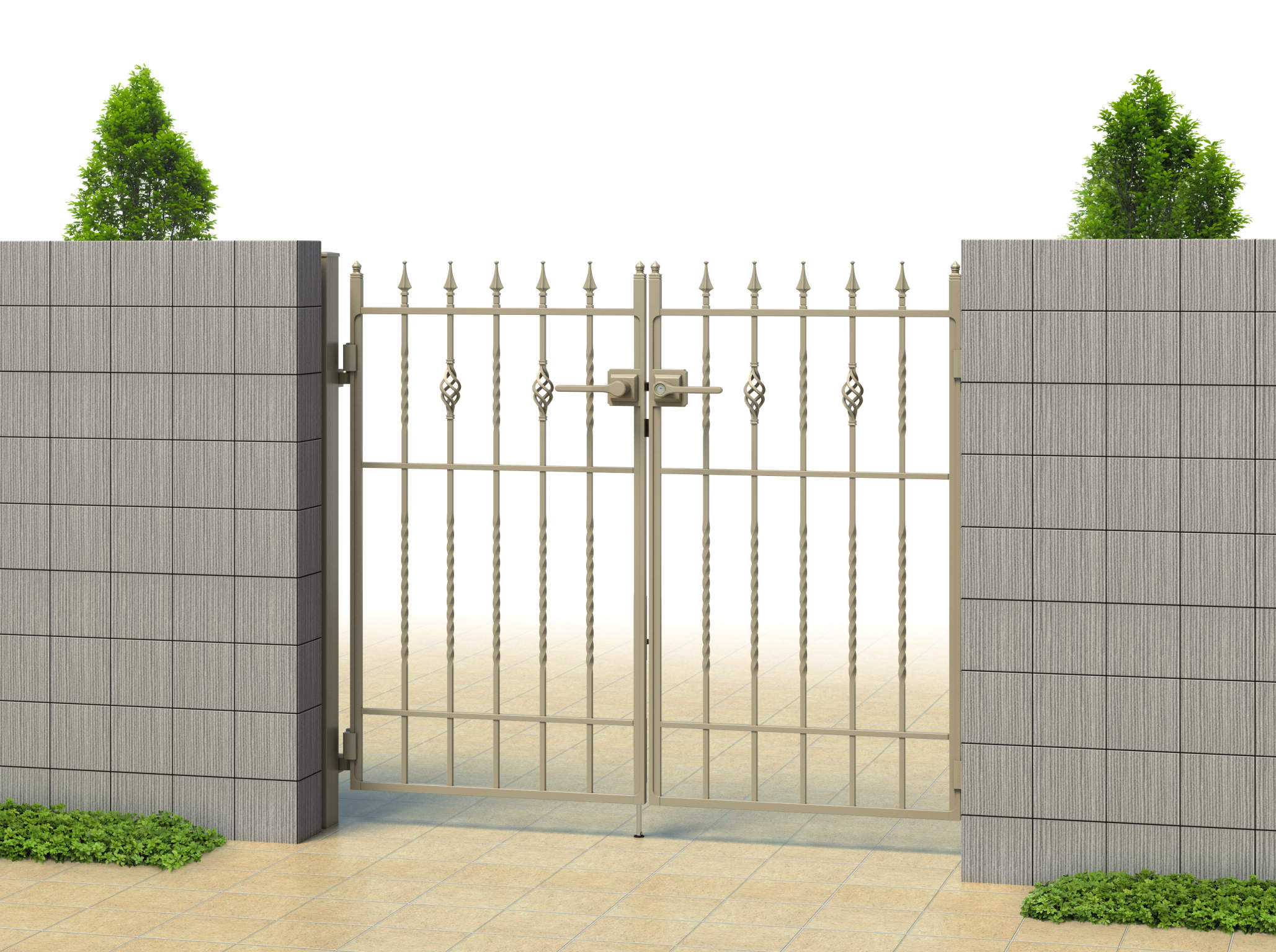 アーバングレー（UC）　三協アルミ　門まわり　モダン　おしゃれ　エクステリア　愛知・名古屋の外構専門店パートナーホームのエクステリア　製品一覧　鋳物門扉　キャスタイル　1型|パートナーホーム