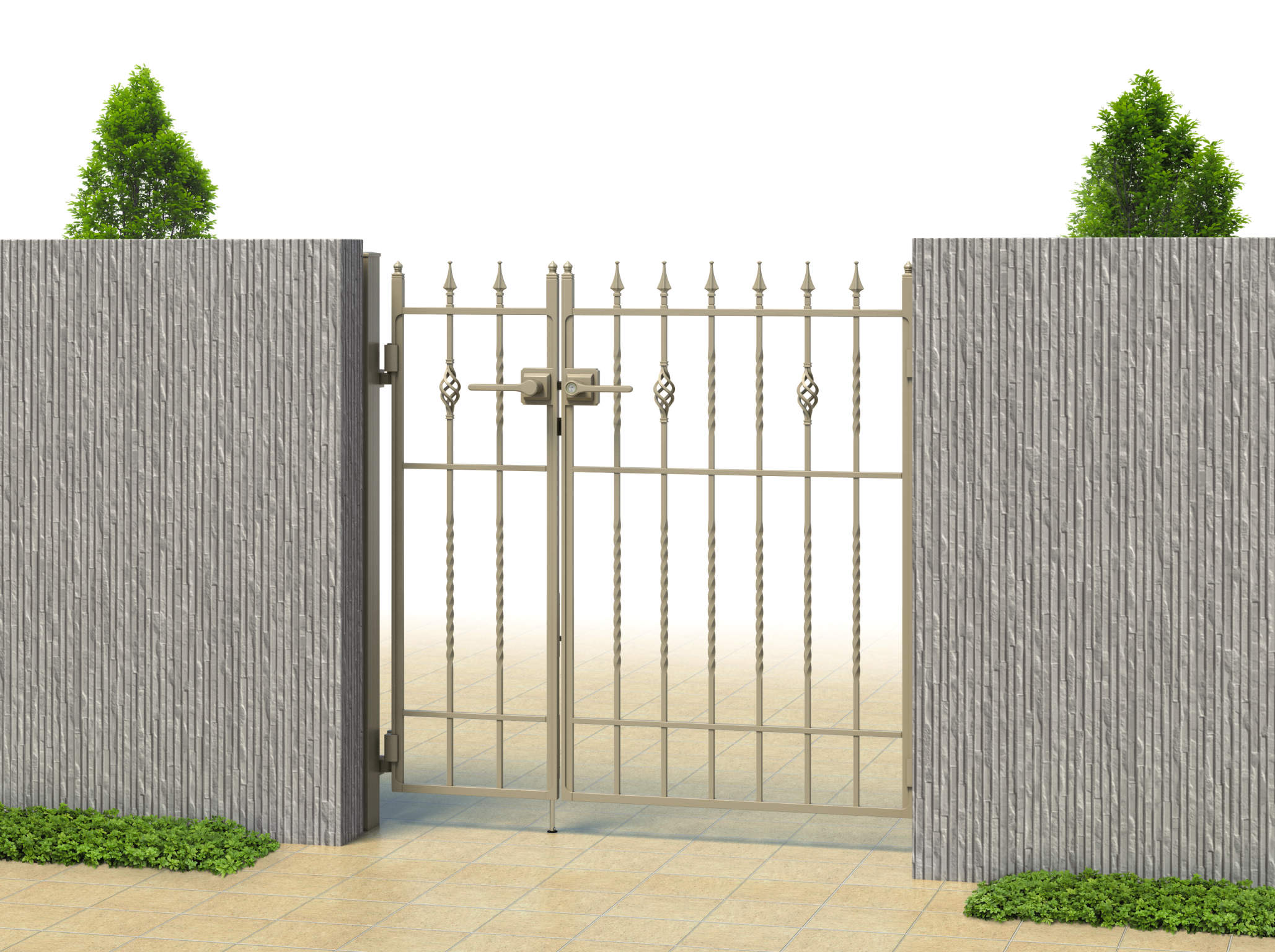 アーバングレー（UC）　三協アルミ　門まわり　モダン　おしゃれ　エクステリア　愛知・名古屋の外構専門店パートナーホームのエクステリア　製品一覧　鋳物門扉　キャスタイル　1型|パートナーホーム